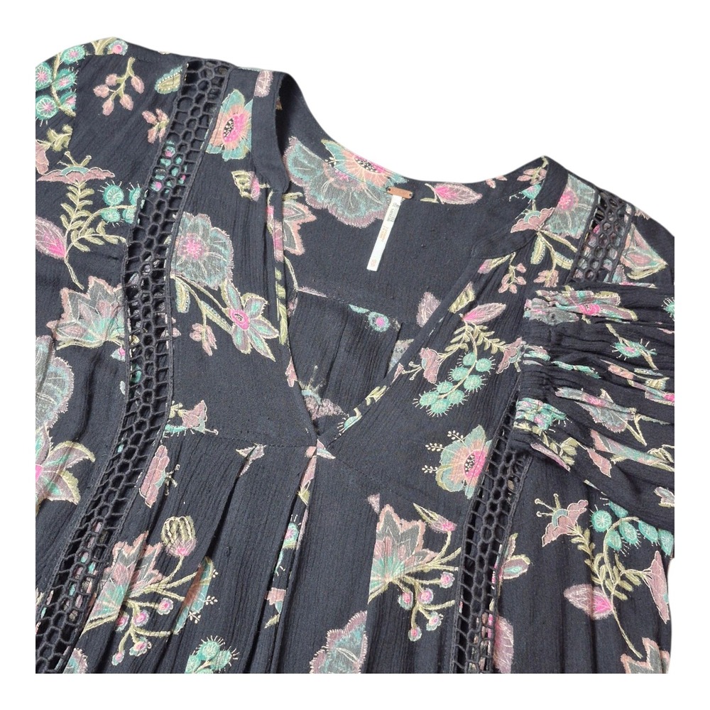 Free People Just The Two Of Us Printed V-Neck Floral Swing Tunic Women's XS